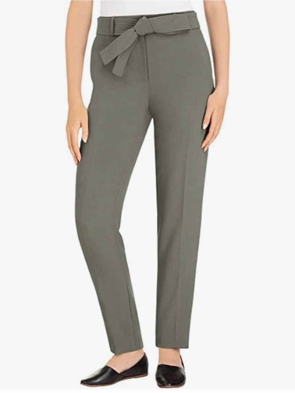 Hilary Radley Green Tea Green Women’s Belted Dress Pants